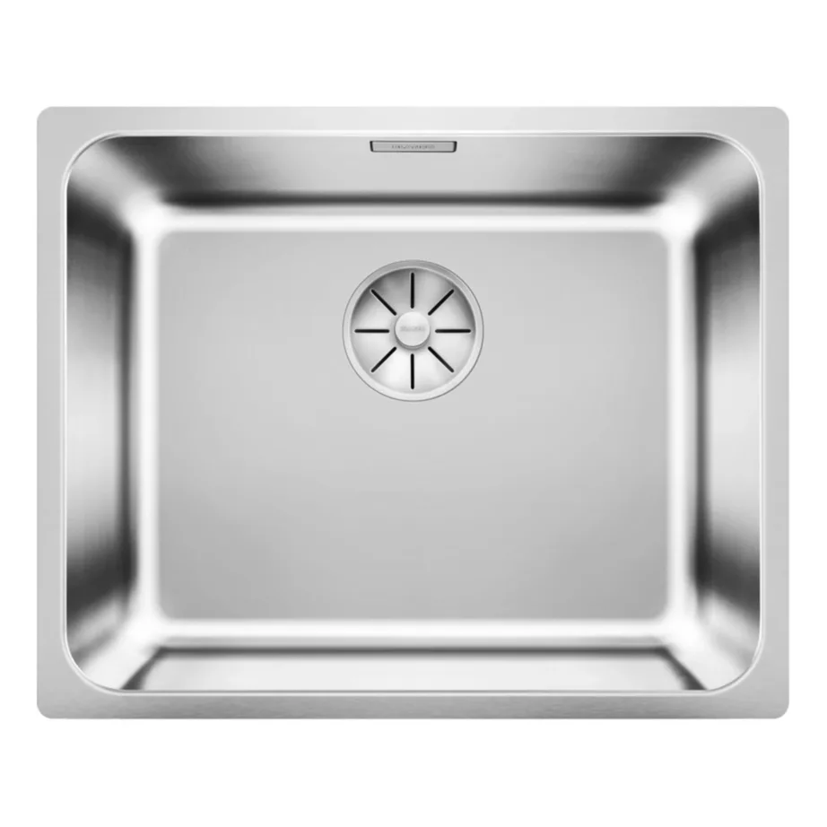 Roostevabast terasest allavalamu 1-kausiga BLANCO SOLIS 500-U BRUSHED InFino O.AF, 60 cm kapile, harjatud pind