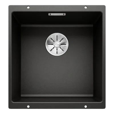 Silgranitist allvalamu BLANCO SUBLINE 400-U, 1-kausiga, must, 50 cm aluskappi, InFino äravool