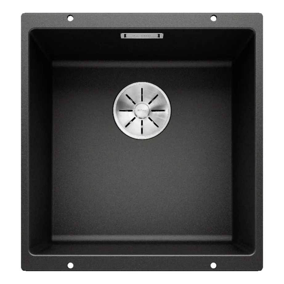 Silgranitist allvalamu BLANCO SUBLINE 400-U, 1-kausiga, must, 50 cm aluskappi, InFino äravool