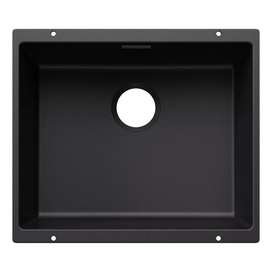 Süvistatav SILGRANIT köögivalamu BLANCO SUBLINE 500-U, 1-kausiline, must, 60 cm aluskapile