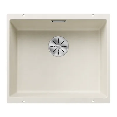 Tööpinna alla paigaldatav köögivalamu BLANCO SUBLINE 500-U, SILGRANIT PuraDur, 1-kausiline, Soft white, 60 cm