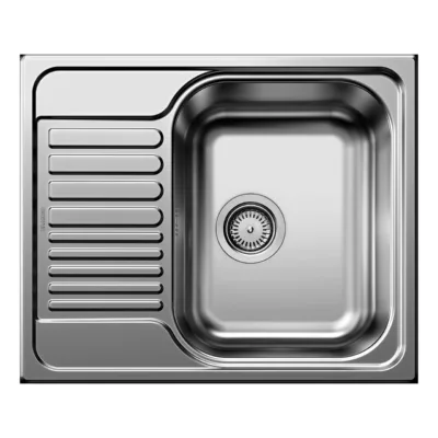 Roostevabast terasest köögivalamu 45 cm kapile BLANCO TIPO 45 S Mini 18/10 NATURAL O.AF, pealtpaigaldatav, 1-kausiga,