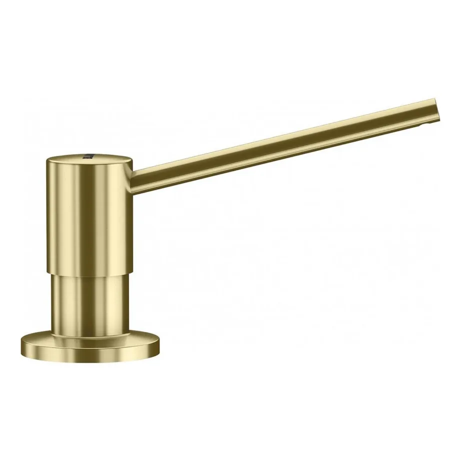 Valamu nõudepesuvahendi dosaator ülalttäidetav BLANCO TORRE, satiinkuldne PVD, u 300 ml pudeliga, tööpinda/valamule paigaldatav köögitarvik