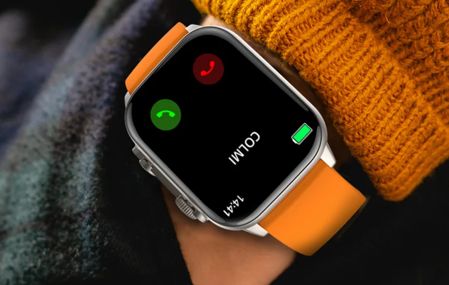 Colmi C81 nutikell, 2.0″ AMOLED, Bluetooth‑kõned, IP68, oranž, BT 5.0, 410 × 502 px, 250 mAh, 5–7 päeva, Android/iOS, 47 × 40 × 11 mm, 22 mm rihm – 4