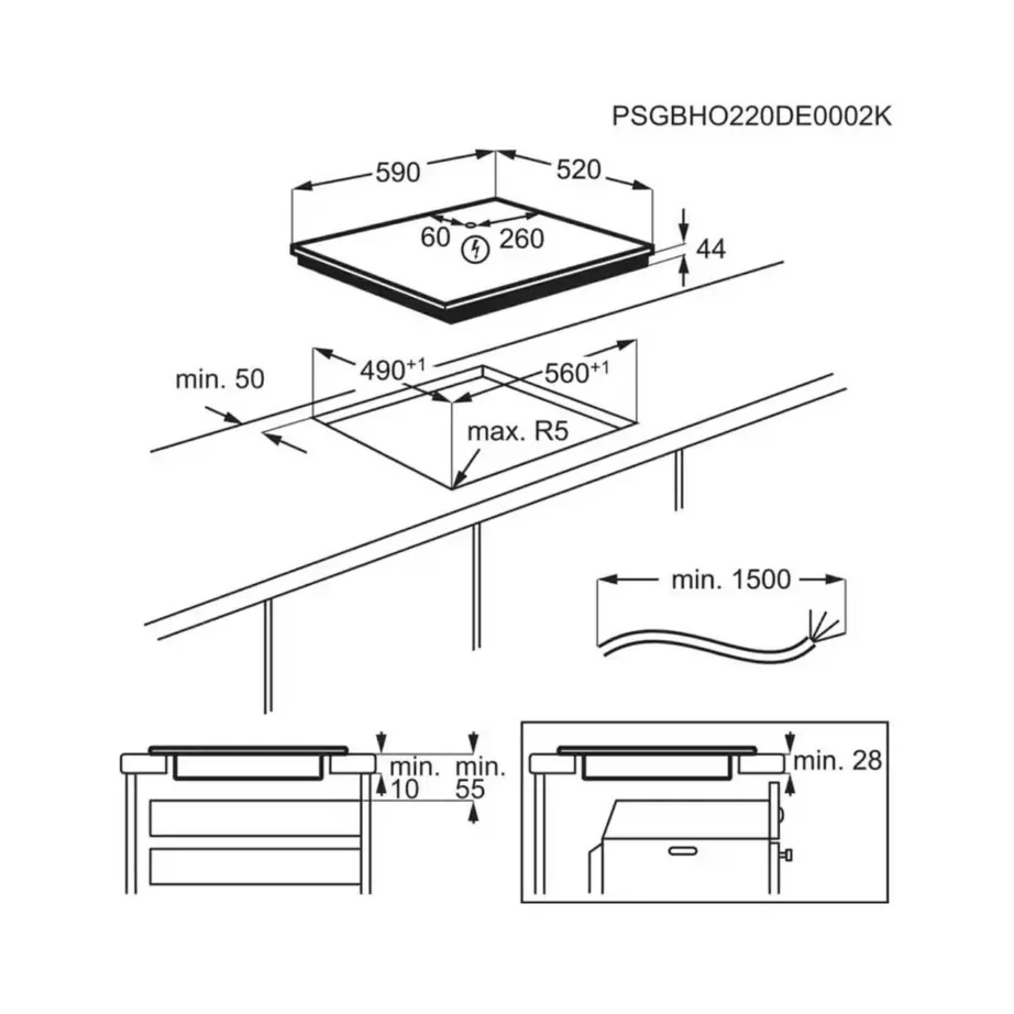 Induktsioonpliidiplaat keedusensoriga ELECTROLUX CIS62450, 60 cm, 4 tsooni, Hob2Hood, PowerBoost, puutetundlik liugjuhtimine, must – 3