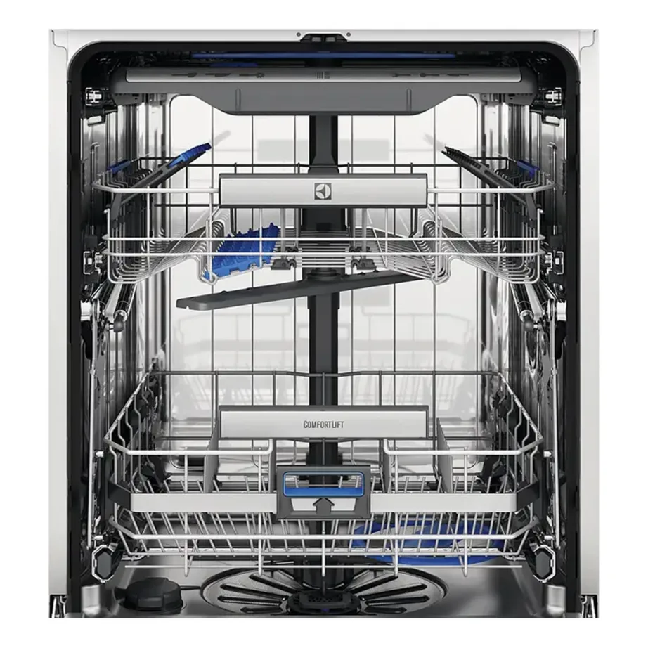 Integreeritav 60 cm nõudepesumasin ComfortLift ja WiFi Electrolux EEC87600W, A energiaklass, 14 nõudekomplekti, 8 programmi, 43 dB, roostevaba sisemus, 3 korvi, TimeBeam – 3