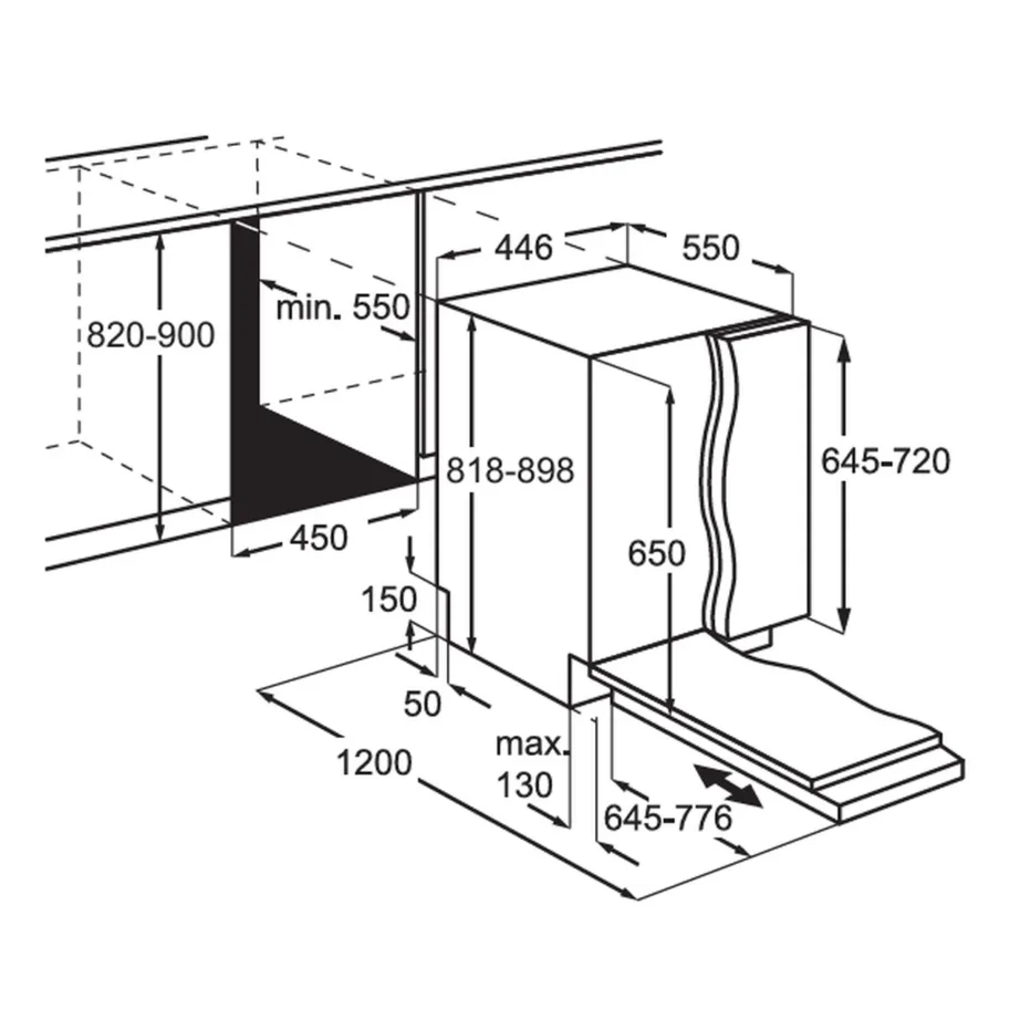Integreeritav 45 cm nõudepesumasin Electrolux EEG63410L, 10 nõudekomplekti, energiatõhususklass C, 45 dB, 8 programmi, QuickSelect, MaxiFlex, SatelliteClean, automaatne ukse avanemine – 3