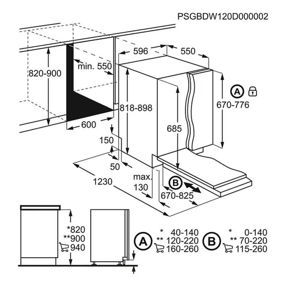 Integreeritav nõudepesumasin 60 cm Wi-Fi ja klaasihooldusega ELECTROLUX EEG69420W, 15 nõudekomplekti, 42 dB, C-kl, roostevaba sisevann, 3 korvi, TimeBeam, automaatne ukse avamine – 14