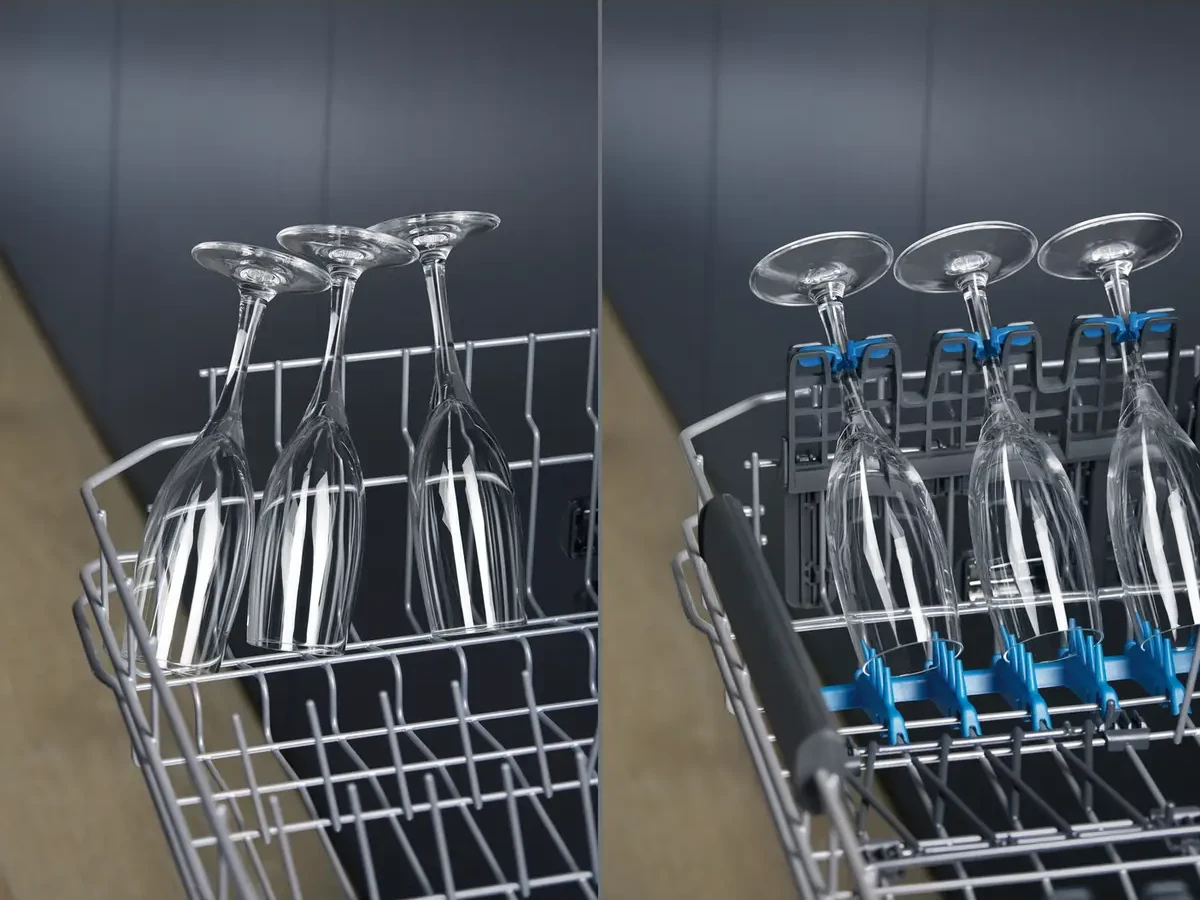 Electrolux EEG88600W SoftGrips ja SoftSpikes kaitsevad nõudepesumasinas õrnu veiniklaase