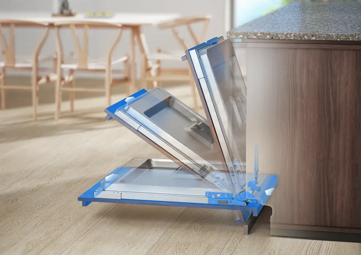 PerfectFit liughingedega täisintegreeritava nõudepesumasina lihtne paigaldus köögimööbli taha