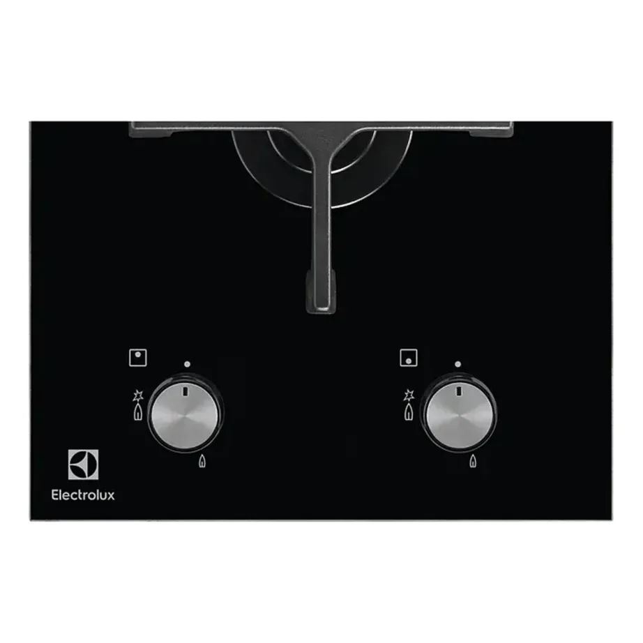 2-põletiga gaasipliidiplaat karastatud klaasiga ELECTROLUX EGC3322NVK, 30 cm, must, automaatne süüde, malmist pannirestid, leekekaitse – 7