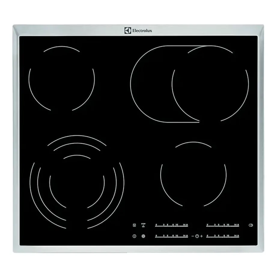 Klaaskeraamiline elektripliidiplaat puuteslideriga ELECTROLUX EHF46547XK, integreeritav, 60 cm, 4 keeduala, FishZone laiendus, taimer, Stop+Go paus, lapselukk, jääkkuumusnäidik, 7100 W, must – 2