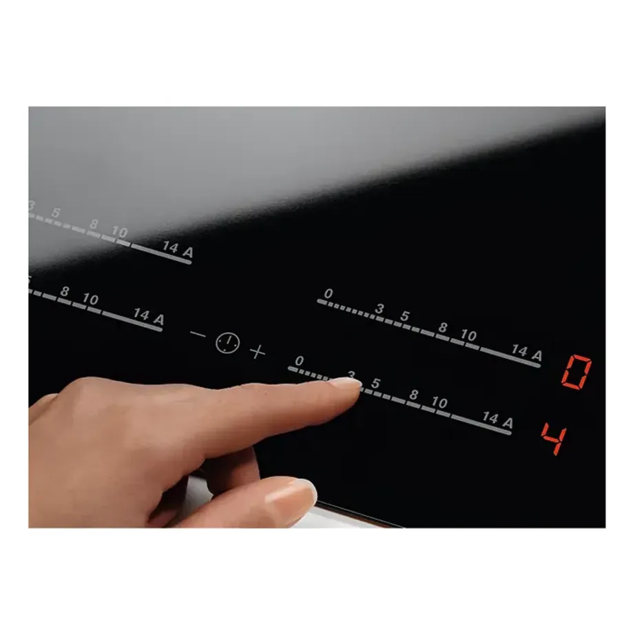 Klaaskeraamiline elektripliidiplaat puuteslideriga ELECTROLUX EHF46547XK, integreeritav, 60 cm, 4 keeduala, FishZone laiendus, taimer, Stop+Go paus, lapselukk, jääkkuumusnäidik, 7100 W, must – 3