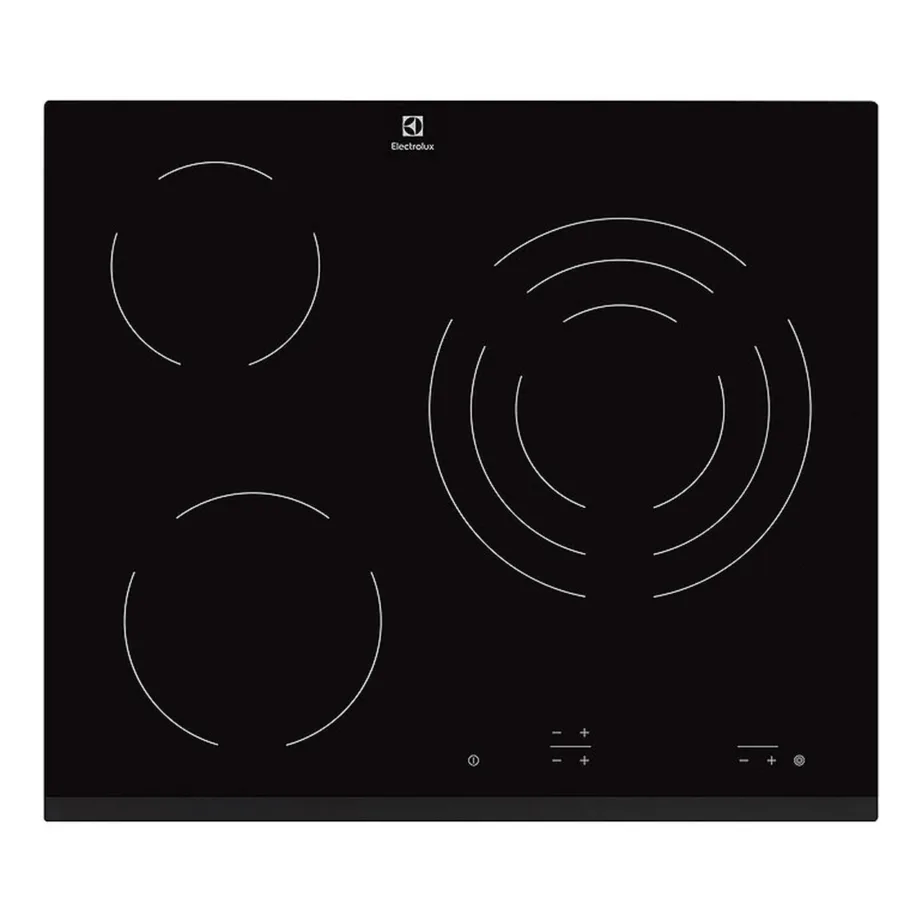 Integreeritav keraamiline pliidiplaat 3 tsooni ja paellatsooni Electrolux EHF6232FOK, 60 cm, 5700 W, puutetundlik juhtimine, jääkkuumuse indikaatorid, lapse lukk, raamita, must