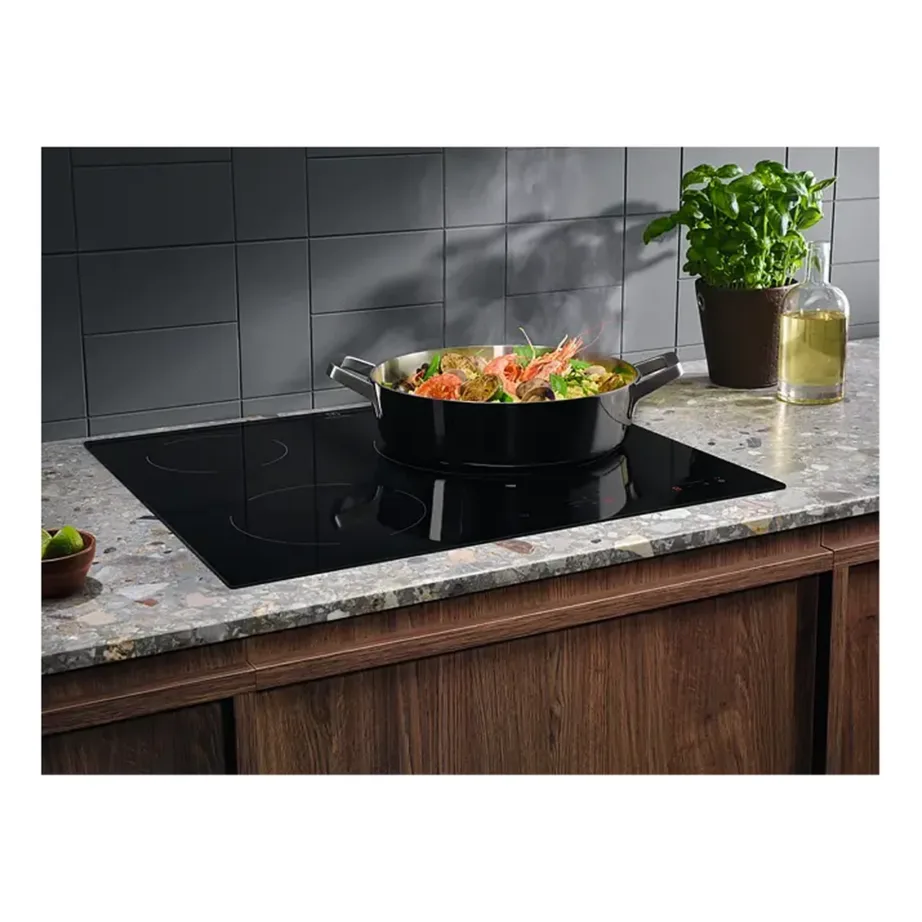 Integreeritav keraamiline pliidiplaat 3 tsooni ja paellatsooni Electrolux EHF6232FOK, 60 cm, 5700 W, puutetundlik juhtimine, jääkkuumuse indikaatorid, lapse lukk, raamita, must – 2