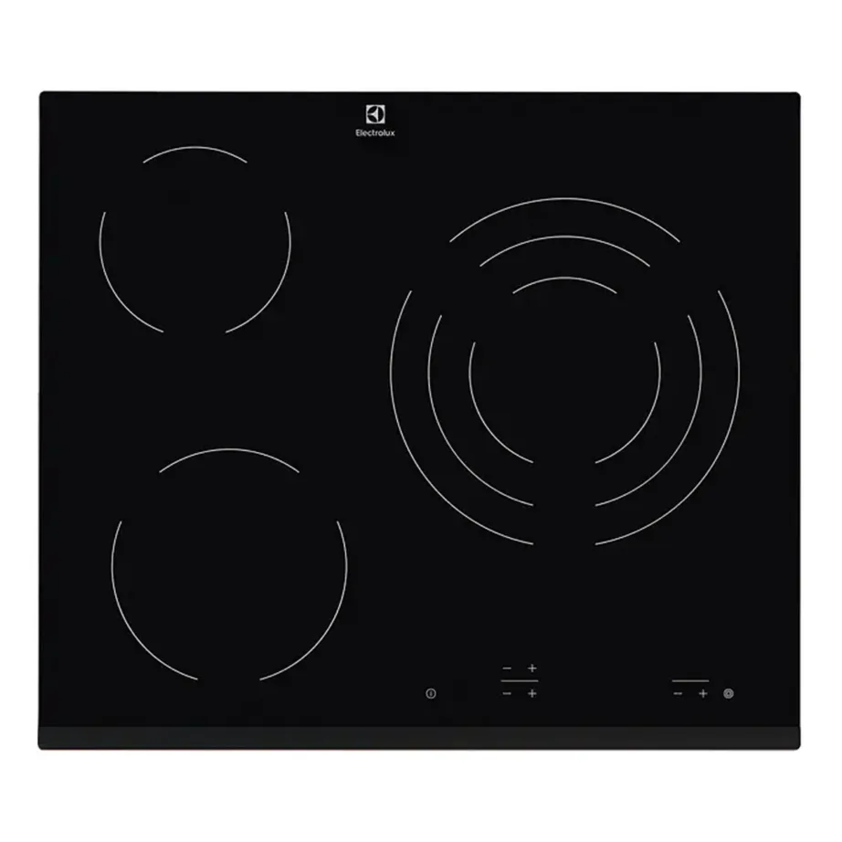 Integreeritav keraamiline pliidiplaat 3 tsooni ja paellatsooni Electrolux EHF6232FOK, 60 cm, 5700 W, puutetundlik juhtimine, jääkkuumuse indikaatorid, lapse lukk, raamita, must – 3
