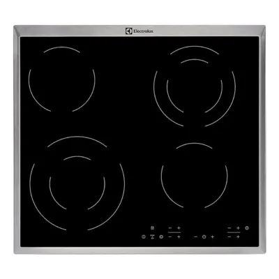Integreeritav klaaskeraamiline elektripliidiplaat 60 cm Electrolux EHF6342XOK, 4 keeduala, puutetundlik juhtimine,