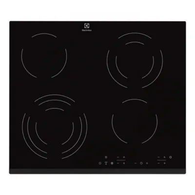Klaaskeraamiline integreeritav elektripliidiplaat 60 cm ELECTROLUX EHF6343FOK, 4 keeduala, puutetundlik juhtimine,