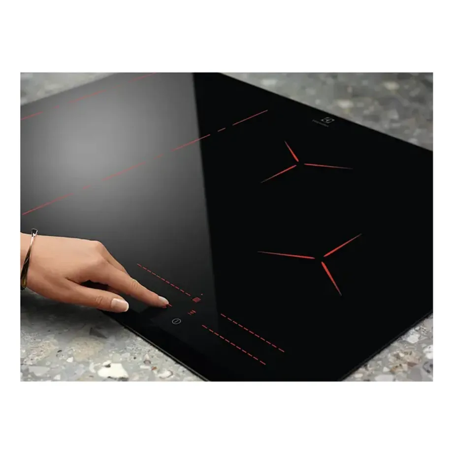 Integreeritav induktsioonpliidiplaat 60 cm Hob2Hood ja DoubleBridge funktsiooniga ELECTROLUX EIP6446, 4 keeduala, puutejuhtimine Slider, raamita must klaaskeraamika, 7350 W, 59×52 cm - 6