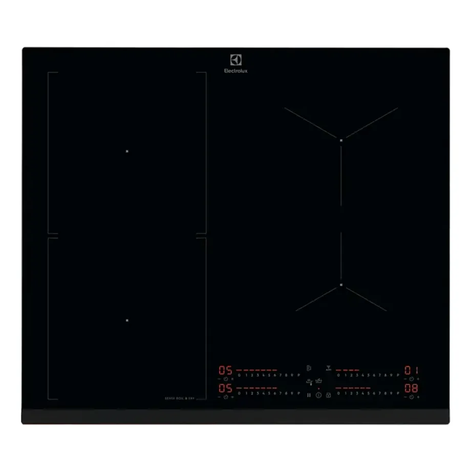 60 cm induktsioonpliidiplaat Sense Boil & Fry ja Hob2Hood Electrolux EIS67453, 4 keeduala, Bridge-tsoon, puutenupud Slider, PowerBoost, taimer, must, 7350 W – 4