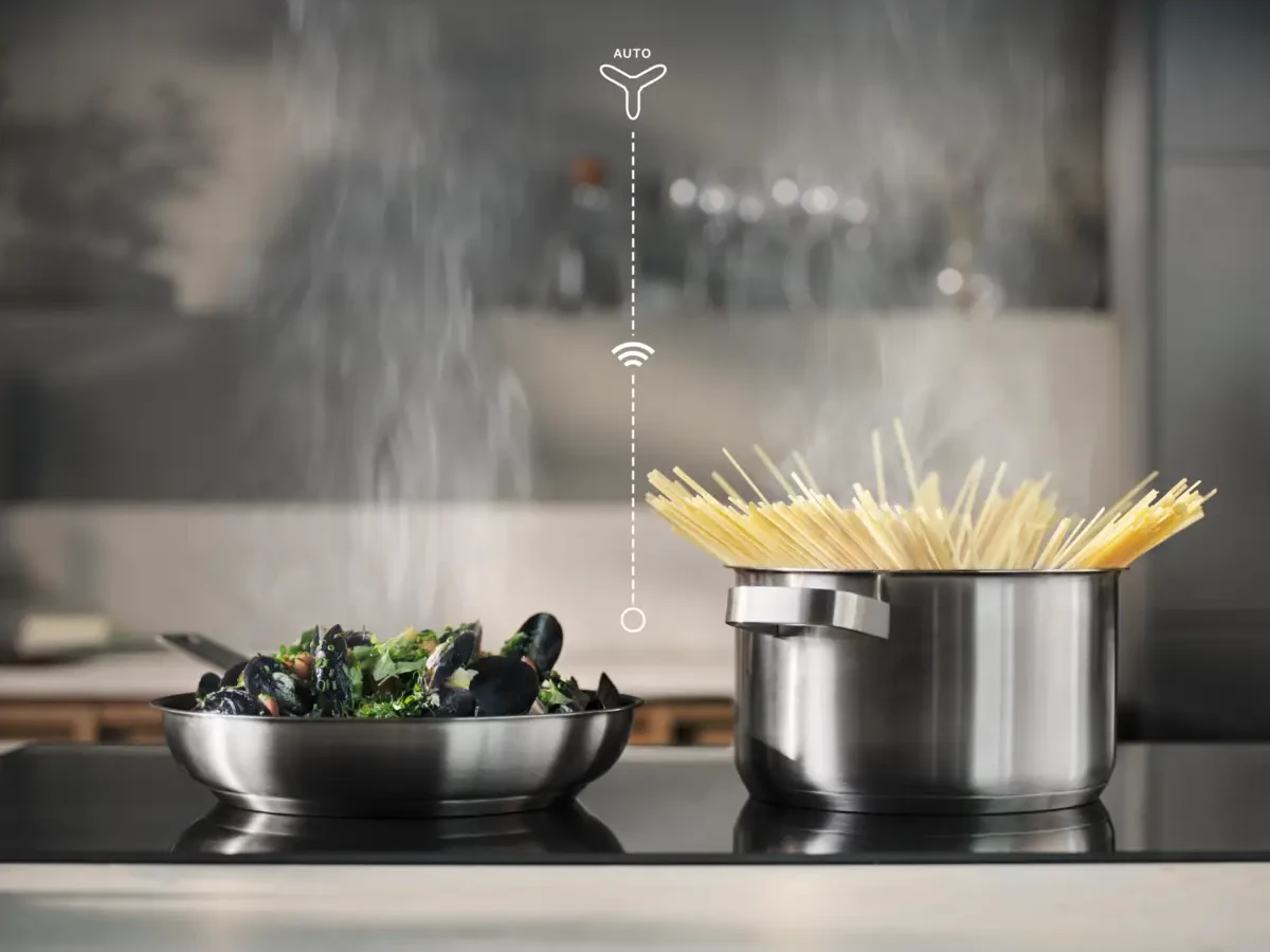 Hob2Hood funktsioon juhib automaatselt ühilduvat õhupuhastit