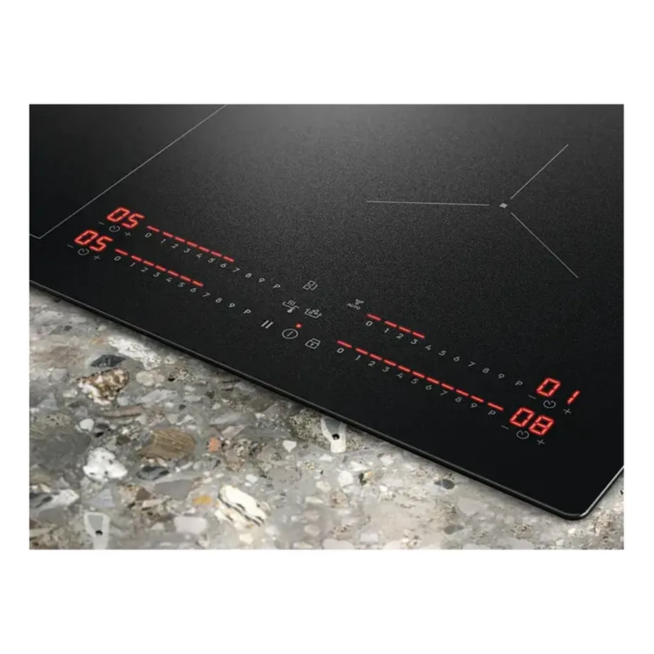 80 cm integreeritav induktsioonpliidiplaat SenseBoil & Hob2Hood Electrolux EIS87453IZ, 4 tsooni, Bridge-tsoon, SaphirMatt must klaas, 7350 W, puuteslider – 7