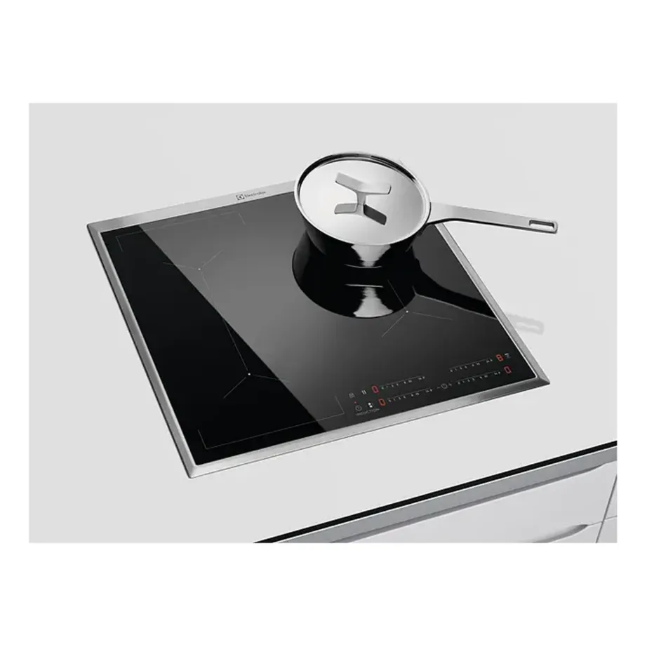 Induktsioonpliidiplaat Bridge- ja Hob2Hood-funktsiooniga ELECTROLUX EIV6340X, 60 cm, 4 tsooni, puutetundlik Slider-juhtimine, must klaas, raamiga, 7350 W – 2