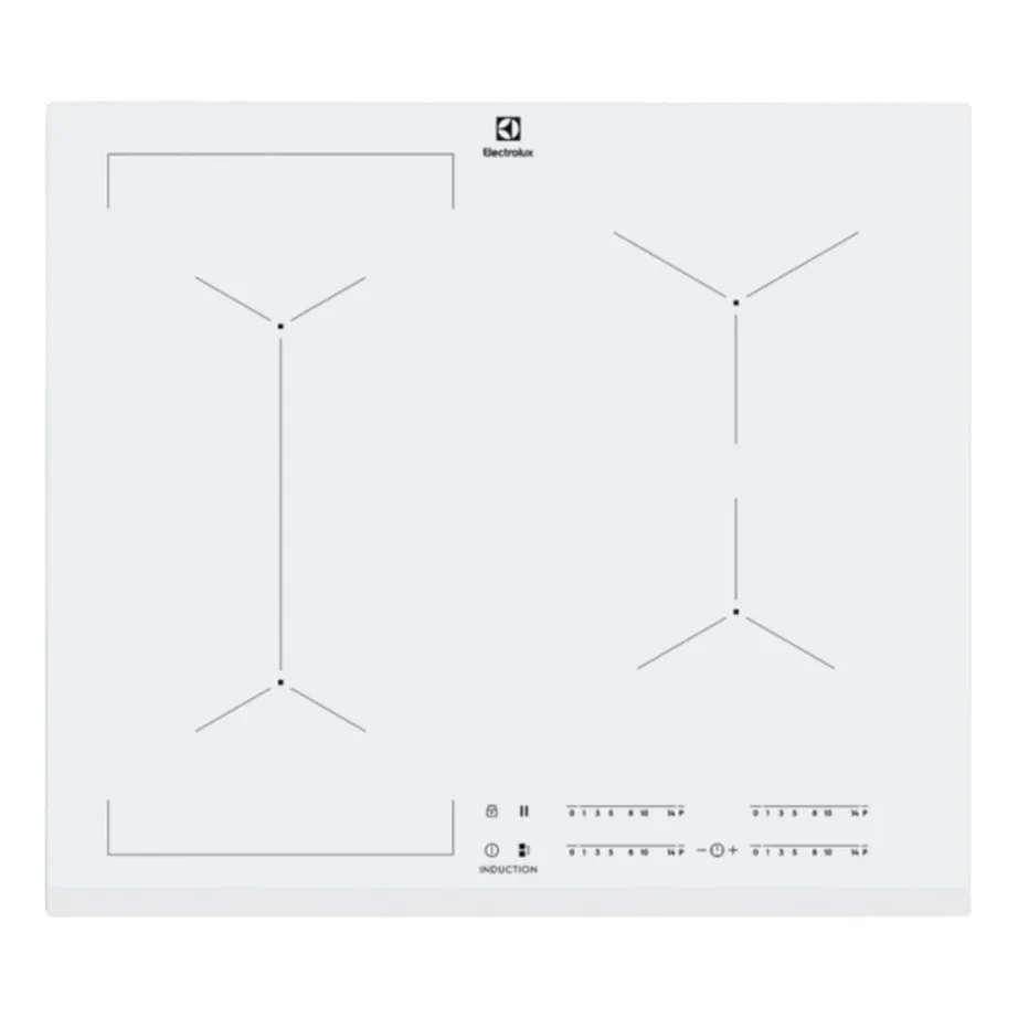 Induktsioonpliidiplaat Bridge-tsooniga ELECTROLUX EIV63440BW, 60 cm, 4 keeduala, valge, puutejuhtimine, PowerBoost