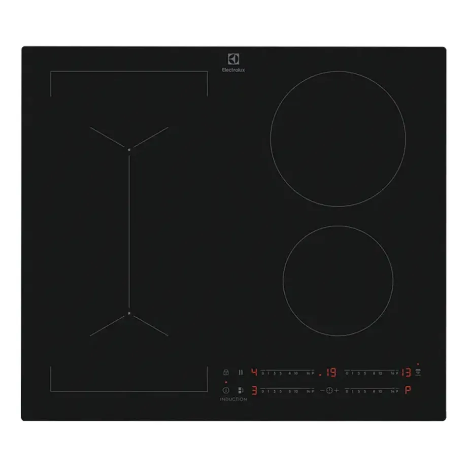 Integreeritav induktsioonpliidiplaat Bridge-funktsiooniga ELECTROLUX EIV63443CT, 4 keeduala, u 60 cm, SaphirMatt matt must klaaskeraamika, puuteslider, Hob2Hood, 7200 W - 2