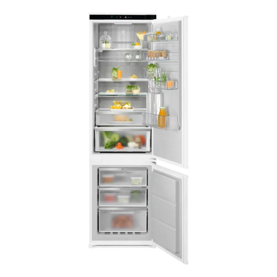 Integreeritav No Frost külmik-sügavkülmik alumise sügavkülmaga ELECTROLUX ENC8MC19S, 190 cm, 55 cm, 207/62 l, energiatõhususklass C, inverterkompressor, 35 dB, liughinged, Cooling 360°