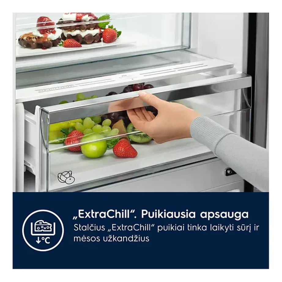 Integreeritav No Frost külmik alumise sügavkülmikuga ELECTROLUX ENT6MD18S3, 180 cm, 55 cm, 192+61 L, E energiaklass, 34 dB, valge – 8