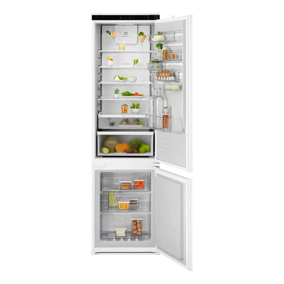 Integreeritav No Frost külmik sügavkülmaga Electrolux ENT6MD19S3, 60 cm, 207+62 L, TwinTech, MultiFlow, Extra Chill sahtel, CustomFlex ukseriiulid, 34 dB, energiaklass D, liughinged – 3