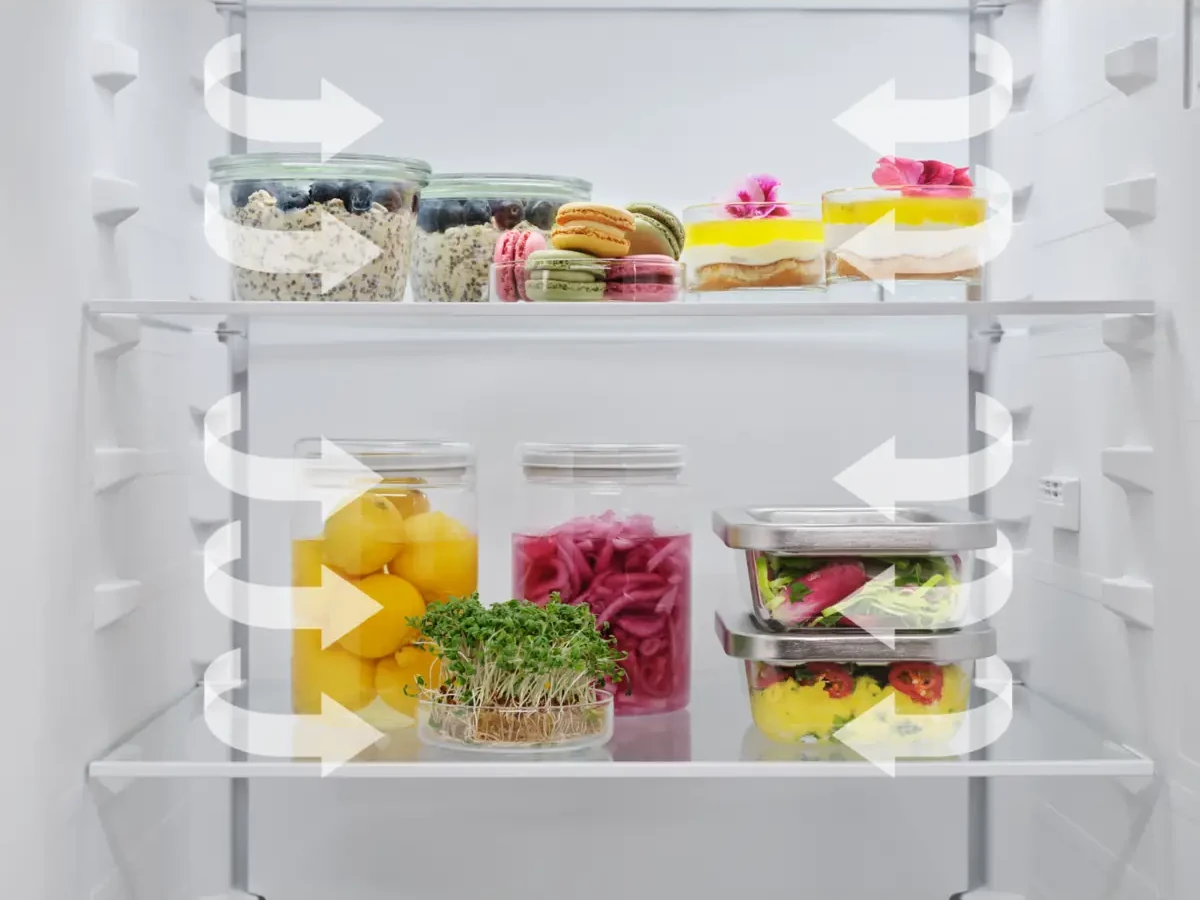 MultiFlow õhuringlus jaotab jaheda õhu ühtlaselt kogu Electrolux ENT6MD19S3 külmikus