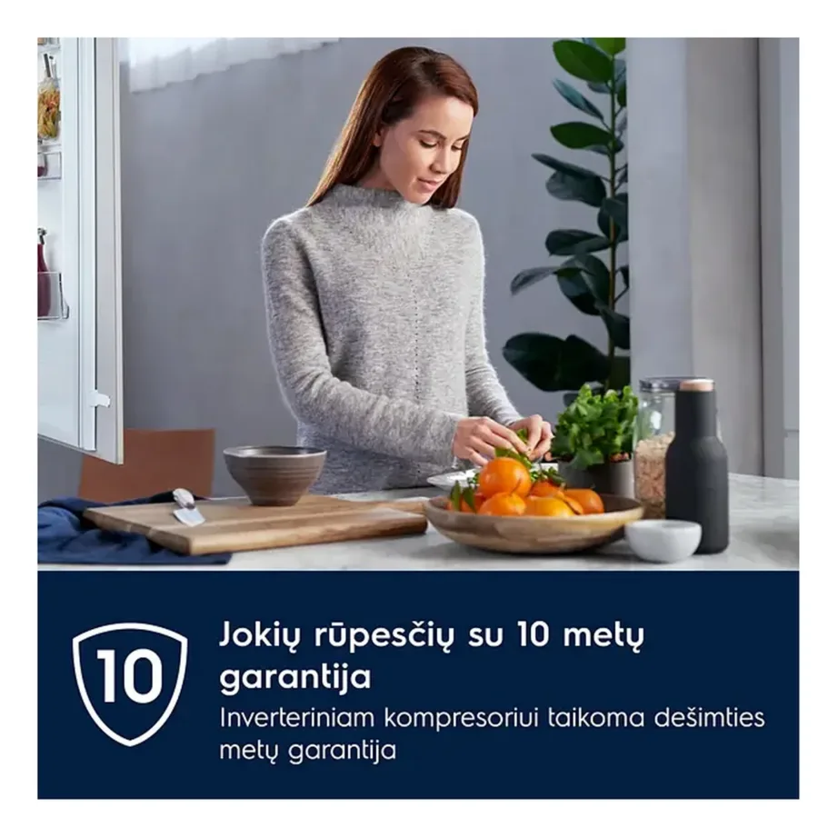 Integreeritav No Frost külmik-sügavkülmik Electrolux ENT6NE18S, 177.2 cm, 195+62 L, energiaklass E, inverterkompressor, liughinged, LED-valgustus, 35 dB, FastFreeze, TwinTech – 6