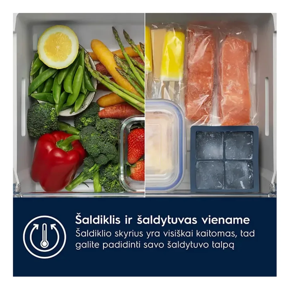 Integreeritav NoFrost külmik-sügavkülmik Wi-Fi ja Multichill 0°C sahtliga Electrolux ENV9MC18S, 55 cm, 180 cm, 165/62 L, C energiaklass, LED-valgustus, liughinged – 4