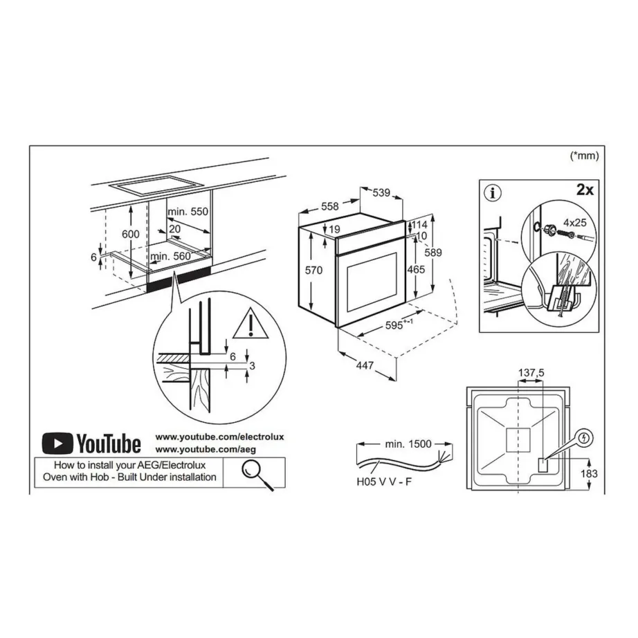Aurufunktsiooniga integreeritav elektriahi Electrolux EOD5C70BZ, SteamBake, 65 L, pöördõhk, A-klassi, aqua clean + katalüütiline puhastus, 60 cm, must klaasesipaneel – 2