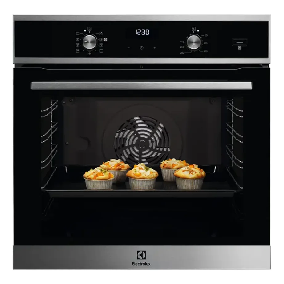Integreeritav auru- ja pöördõhufunktsiooniga elektriahi Electrolux EOD5C71X, 72 L, 60 cm, SteamBake, lihatermomeeter, 1-tasemel teleskoopsiinid, A energiaklass, roostevaba/must, LED-taimer, katalüütiline puhastus - 3