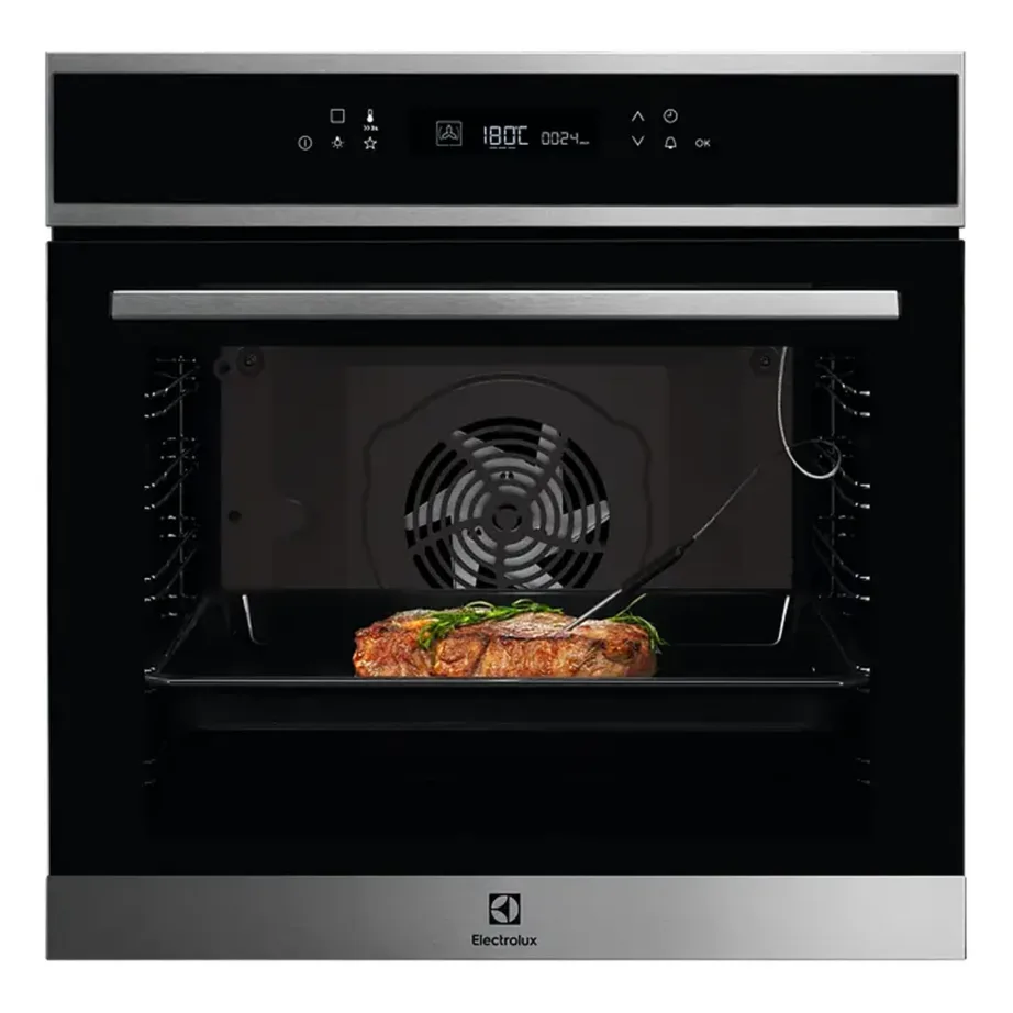 Integreeritav elektriahi toidutermomeetriga ELECTROLUX EOE7F31X, 72 l, A+, Even Cooking, kiirkuumutuse ja Aqua clean funktsiooniga, katalüütiline tagasein, puutetundlik LCD, teleskoopsiinid - 2