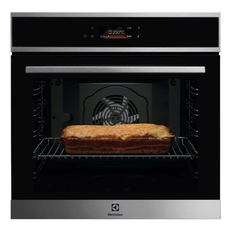 Integreeritav pürolüütilise puhastusega ahi ELECTROLUX EOE8P38X, 72 l, A+ energiaklass, pöördõhk, 60 cm, EXCite puuteekraan, 99 automaatprogrammi, teleskoopsiinid