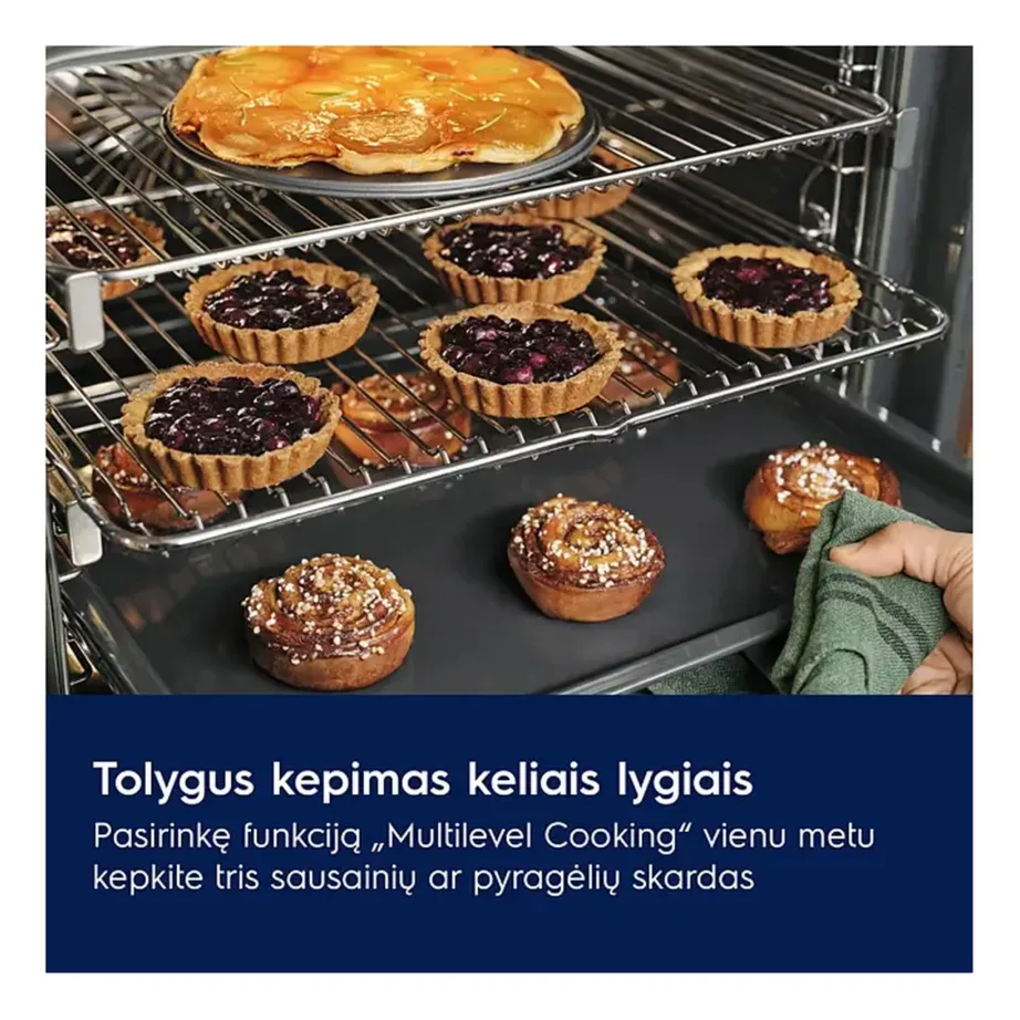 Integreeritav elektriahi kuumõhuga ELECTROLUX EOF5F50BX, 65 l, A-kl, SurroundCook, grill, 7 funktsiooni, 32 automaatprogrammi, Aqua clean + katalüütiline puhastus, roostevaba/must, 60 cm – 3