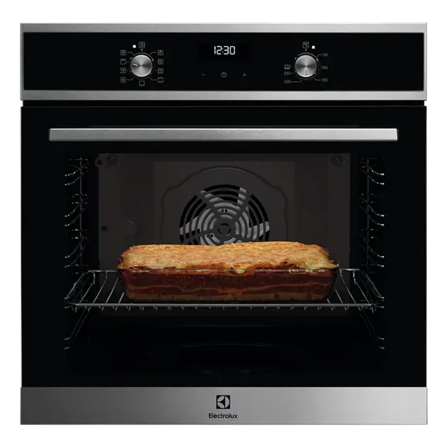 Integreeritav elektriahi pöördõhuga ELECTROLUX EOF5F70X, 72 l, A-kl, 60 cm, 8 kuumutusfunktsiooni, 34 automaatprogrammi, Aqua clean ja katalüütilised paneelid, roostevaba teras/must – 2