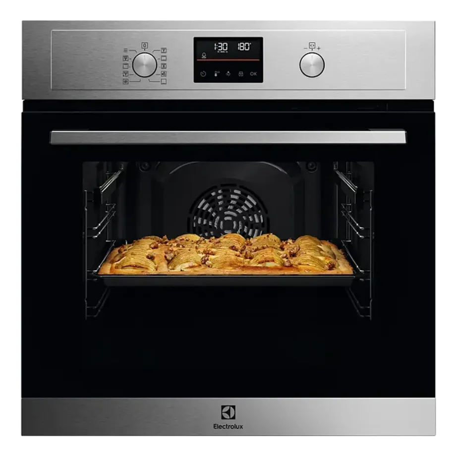 Integreeritav pürolüütiline elektriahi pöördõhuga ELECTROLUX EOH4P56BX, 65 l, A+ energia, 60 cm, roostevaba teras, 7 režiimi, 25 automaatprogrammi, LED puutejuhtimine, teleskoopsiinid – 2