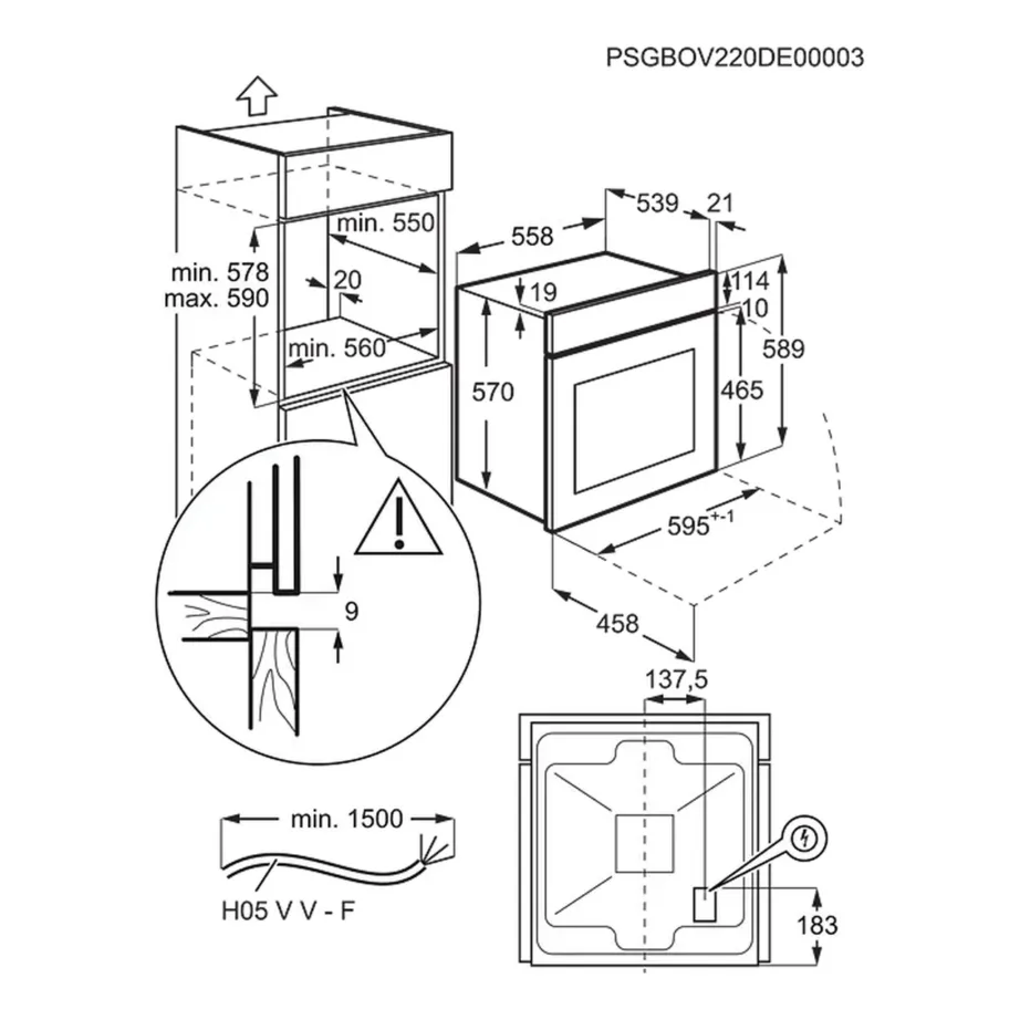 Integreeritav pürolüütiline elektriahi pöördõhuga ELECTROLUX EOH4P56BX, 65 l, A+ energia, 60 cm, roostevaba teras, 7 režiimi, 25 automaatprogrammi, LED puutejuhtimine, teleskoopsiinid – 6