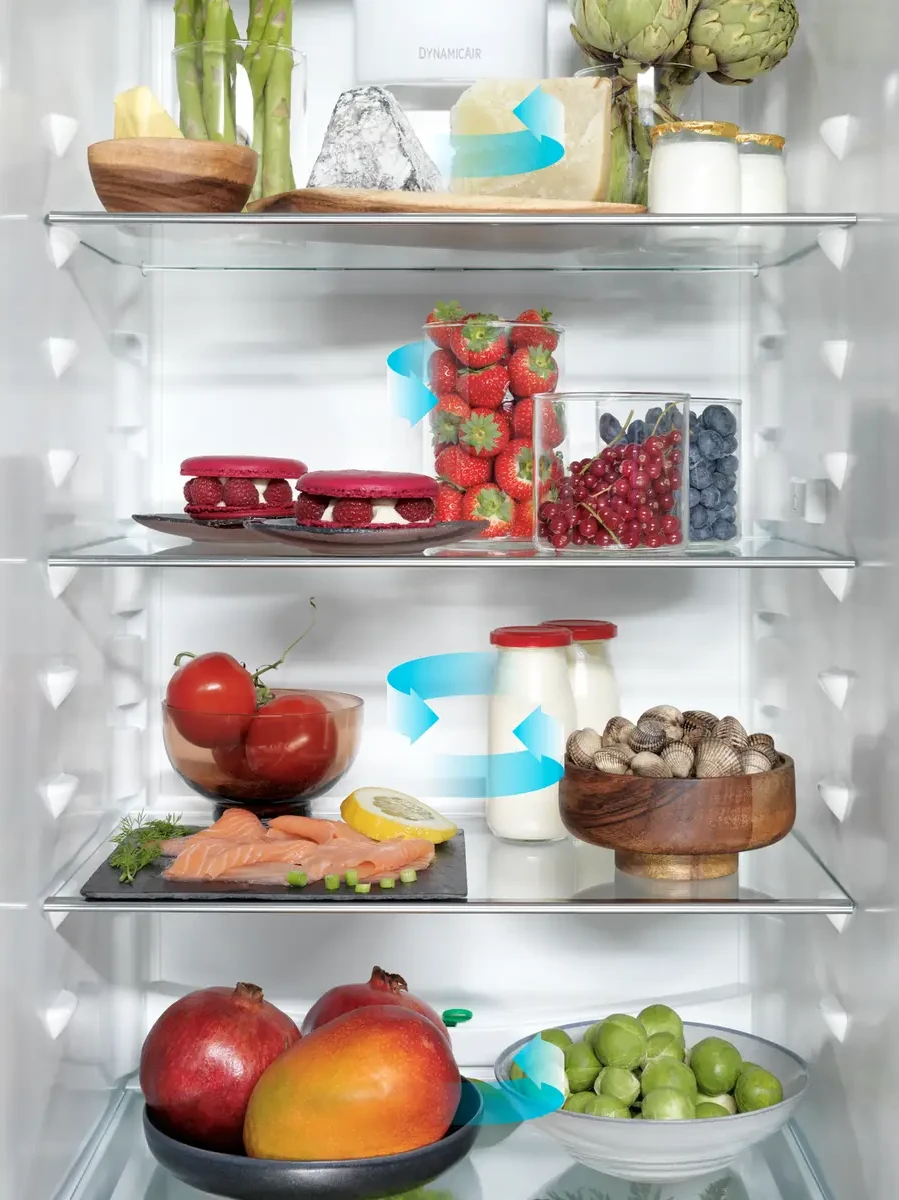Electrolux DynamicAir tehnoloogiaga integreeritava külmiku ühtlane jahutus