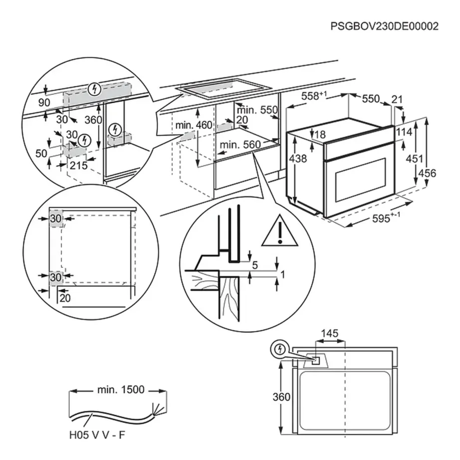 Integreeritav mikrolaineahi grill- ja pöördõhufunktsiooniga ELECTROLUX EVM8E09X, 44 L, 1000 W mikrolaine, 1200 W grill, inverter, puutetundlik TFT-ekraan, roostevaba/must – 11