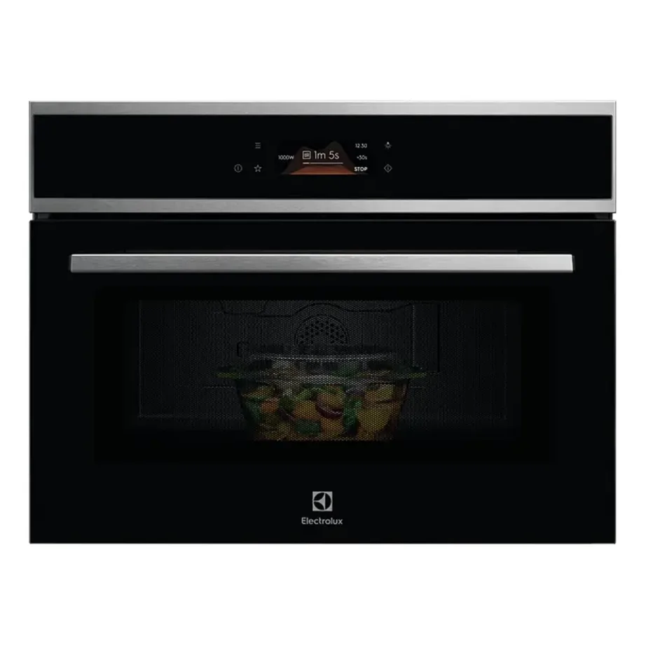 Integreeritav mikrolaineahi grill- ja pöördõhufunktsiooniga ELECTROLUX EVM8E09X, 44 L, 1000 W mikrolaine, 1200 W grill, inverter, puutetundlik TFT-ekraan, roostevaba/must – 3