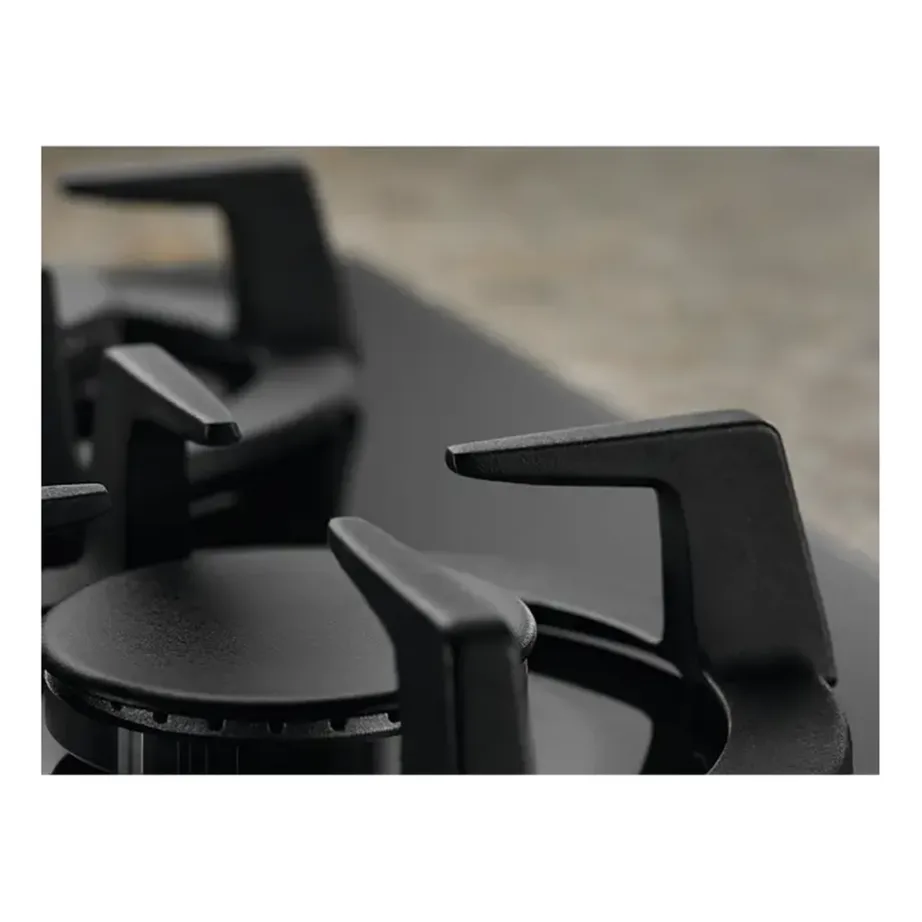 Gaasipliidiplaat karastatud klaasiga Electrolux KGG6407K, 60 cm, 4 keeduala, must, küljel nupud, vajutus-süüde, malmist potitoed, gaasilekke kaitse, LPG düüsid – 4