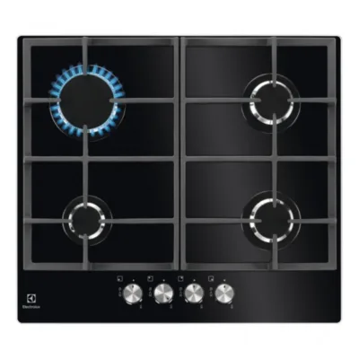 Integreeritav gaasipliidiplaat klaaspinnaga ELECTROLUX KGG6426K, 60 cm, 4 keeduala, 8000 W, must, malmist potitoed,