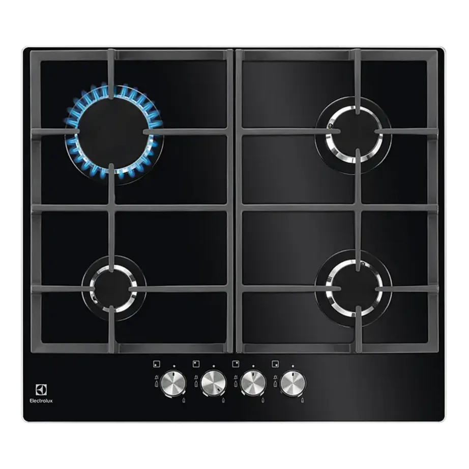 Integreeritav gaasipliidiplaat klaaspinnaga ELECTROLUX KGG6426K, 60 cm, 4 keeduala, 8000 W, must, malmist potitoed, pealtpaigaldus – 2