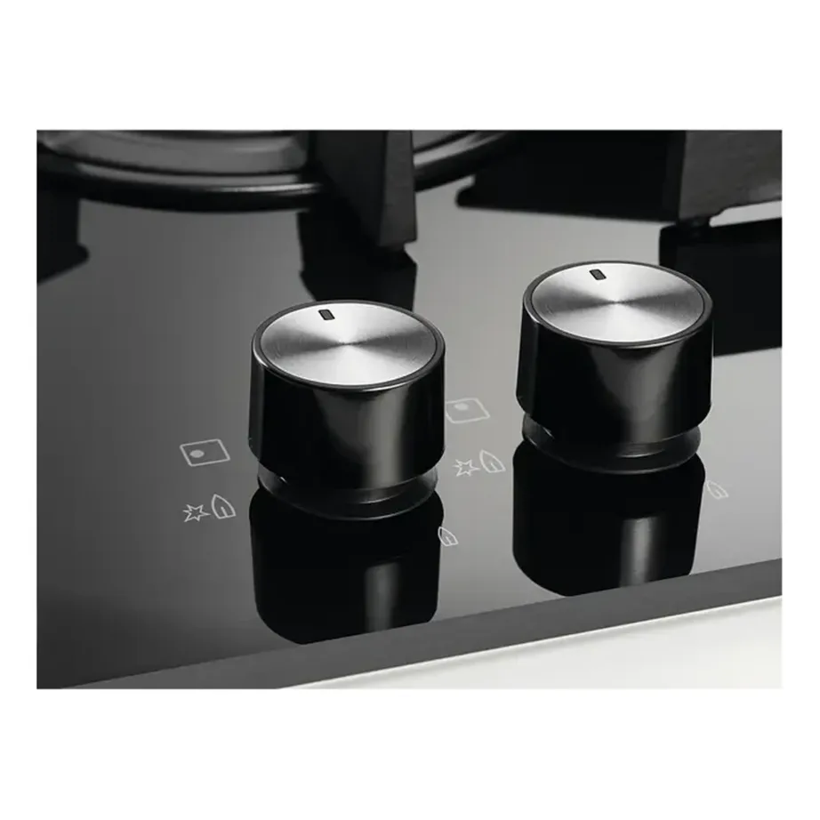 Integreeritav gaasipliidiplaat klaaspinnaga ELECTROLUX KGG6426K, 60 cm, 4 keeduala, 8000 W, must, malmist potitoed, pealtpaigaldus – 6
